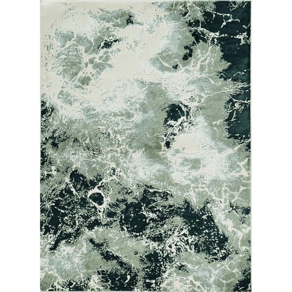 Homeroots 6 ft. 7 in. x 9 ft. 6 in. Polyester Silver Area Rug 354139 - main